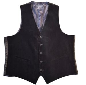 Vintage Madison Vest Button-Up Vest, 44R, Black & Grey.
